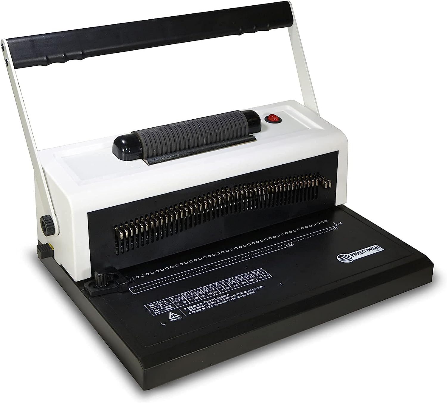 PrintFinish Coilbind S25A Upgraded Spiral Coil Binding Machine - with Electric Coil Inserter - Professionally Bind Presentations Documents - Free Crimper Free Box of 100 Plastic coils - 4 to 1 Pitch - Image 4
